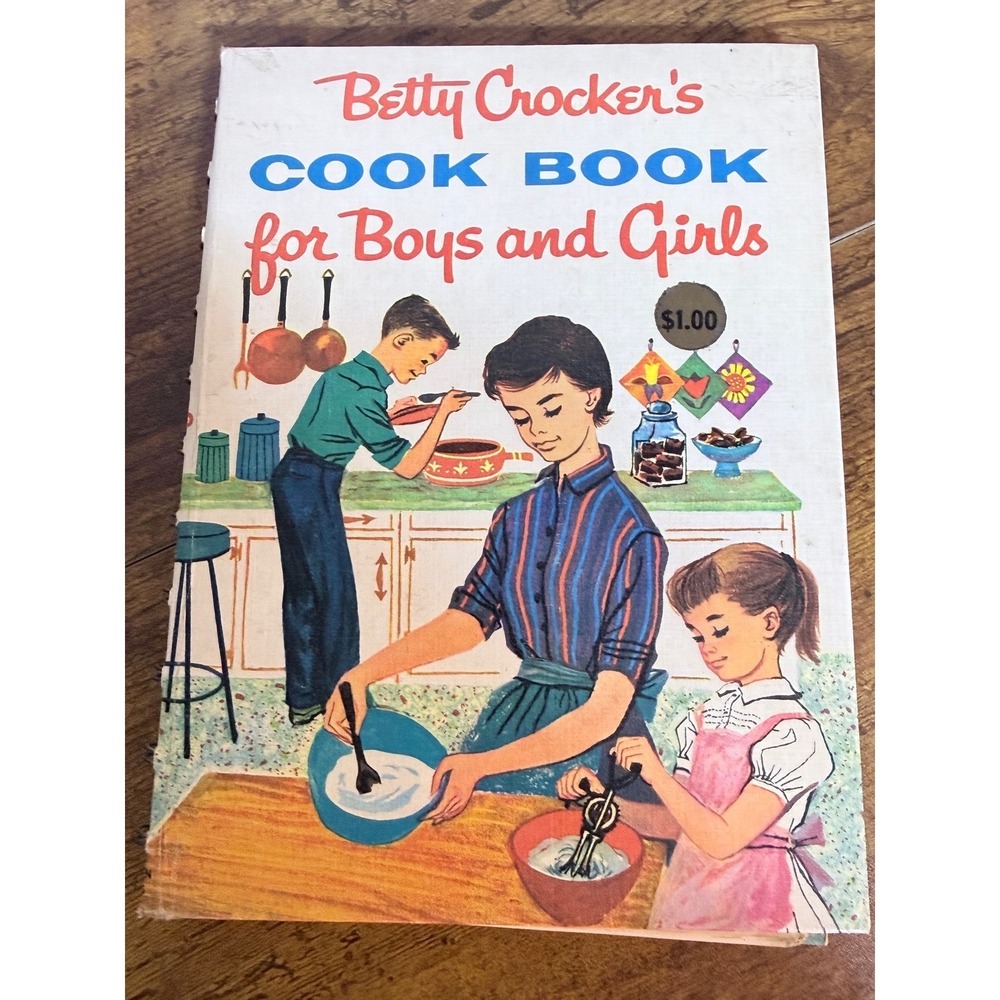 Betty Crocker Cook Book Boys Girls 1957 1st Edition 7th Printing Spiral MCM